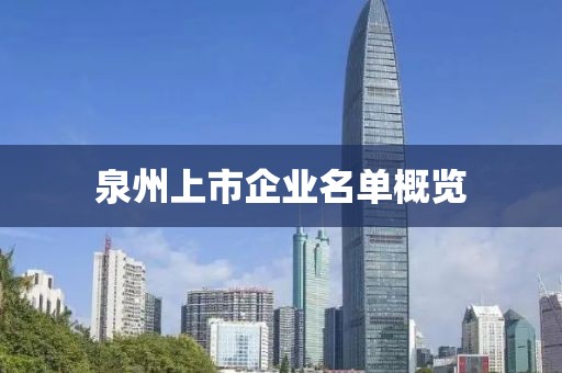 泉州上市企業名單概覽
