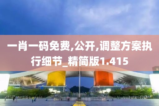 一肖一碼免費,公開,調整方案執行細節_精簡版1.415
