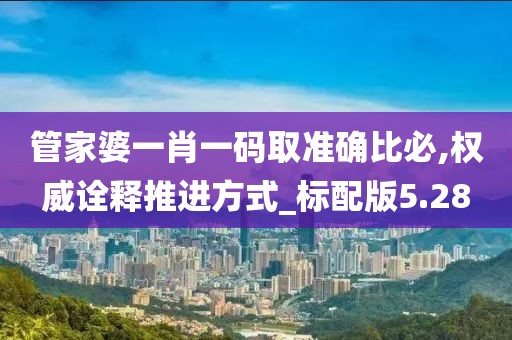 管家婆一肖一碼取準確比必,權威詮釋推進方式_標配版5.28