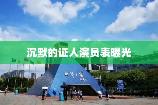 沉默的證人演員表曝光