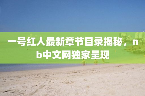 一號紅人最新章節目錄揭秘，nb中文網獨家呈現