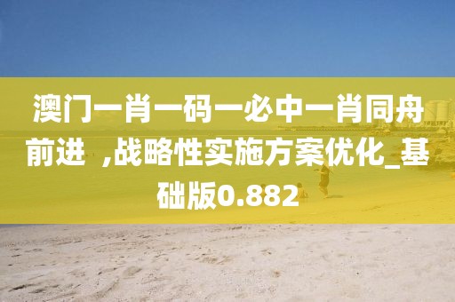 澳門一肖一碼一必中一肖同舟前進  ,戰略性實施方案優化_基礎版0.882