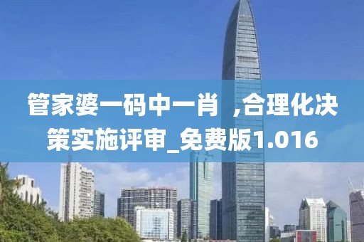 管家婆一碼中一肖  ,合理化決策實施評審_免費版1.016