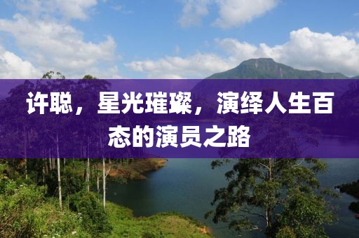 許聰，星光璀璨，演繹人生百態的演員之路