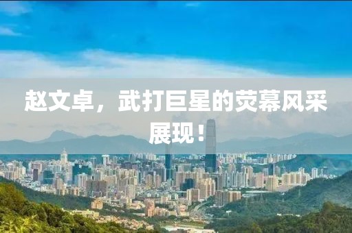 趙文卓，武打巨星的熒幕風采展現！