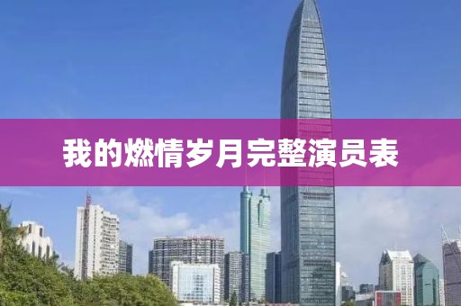 我的燃情歲月完整演員表