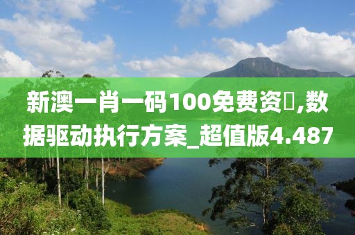 新澳一肖一碼100免費資枓,數據驅動執行方案_超值版4.487