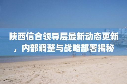 陜西信合領導層最新動態更新，內部調整與戰略部署揭秘