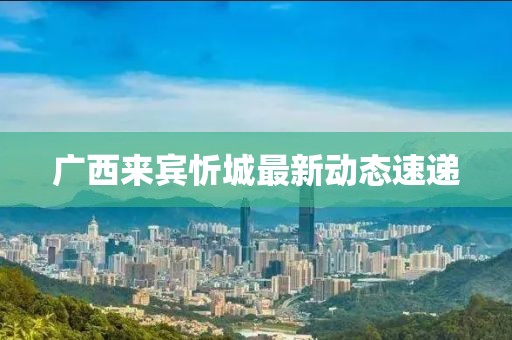 廣西來賓忻城最新動態速遞