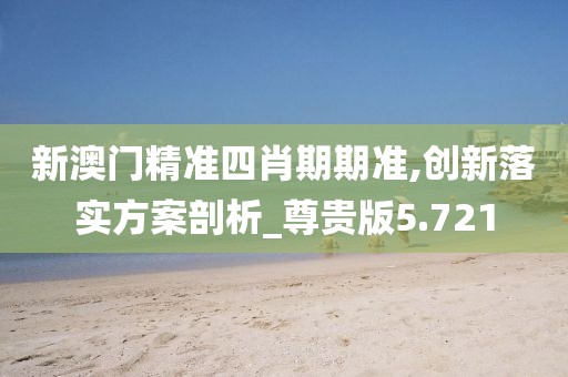 新澳門精準四肖期期準,創新落實方案剖析_尊貴版5.721