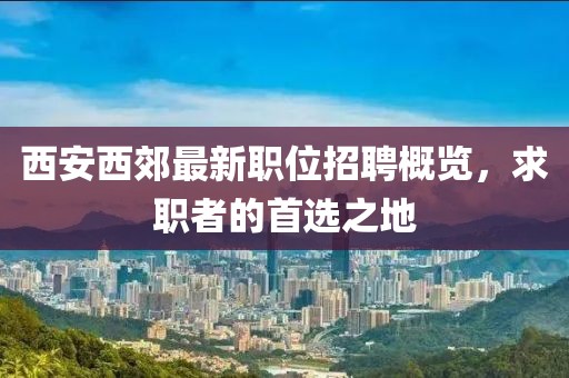 西安西郊最新職位招聘概覽，求職者的首選之地