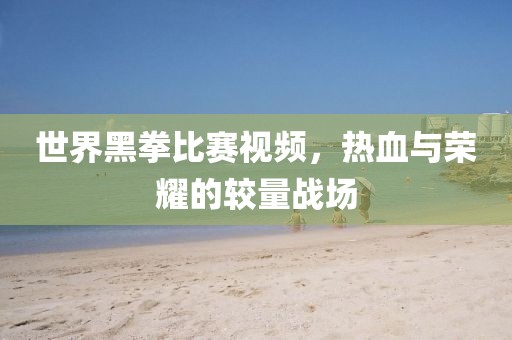 世界黑拳比賽視頻，熱血與榮耀的較量戰場