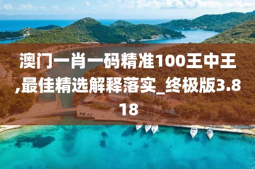 澳門一肖一碼精準100王中王,最佳精選解釋落實_終極版3.818