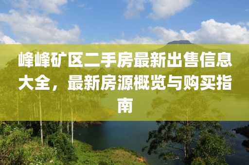 峰峰礦區二手房最新出售信息大全，最新房源概覽與購買指南