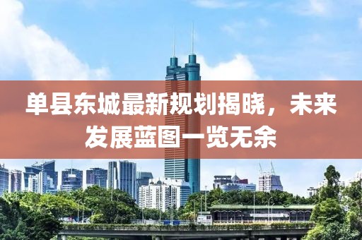 單縣東城最新規劃揭曉，未來發展藍圖一覽無余