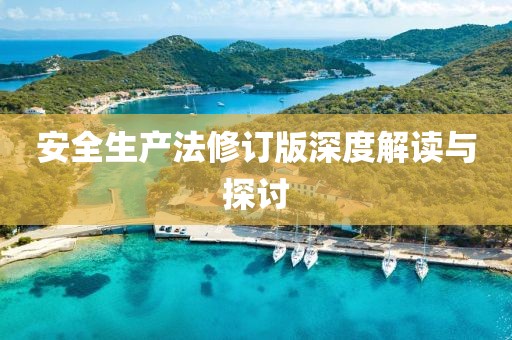 安全生產法修訂版深度解讀與探討
