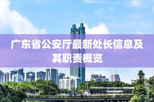 廣東省公安廳最新處長信息及其職責概覽