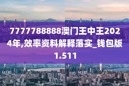 7777788888澳門王中王2024年,效率資料解釋落實_錢包版1.511