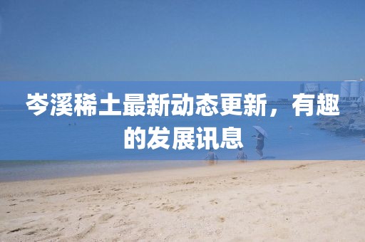 岑溪稀土最新動態更新，有趣的發展訊息
