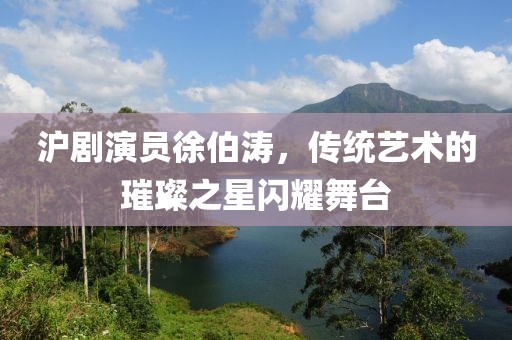 滬劇演員徐伯濤，傳統藝術的璀璨之星閃耀舞臺