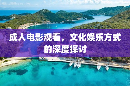 成人電影觀看，文化娛樂方式的深度探討