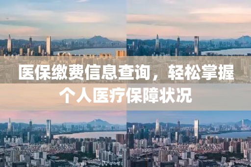 醫保繳費信息查詢，輕松掌握個人醫療保障狀況