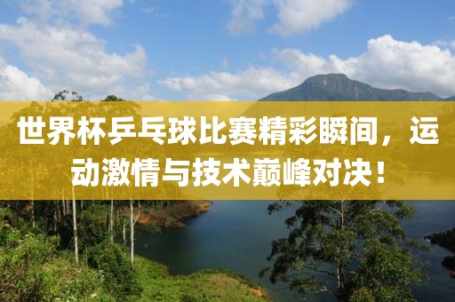 世界杯乒乓球比賽精彩瞬間，運動激情與技術巔峰對決！