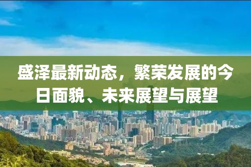 盛澤最新動態，繁榮發展的今日面貌、未來展望與展望