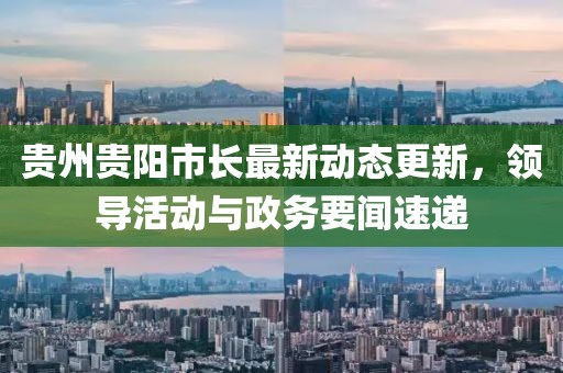貴州貴陽市長最新動態更新，領導活動與政務要聞速遞