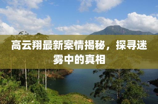 高云翔最新案情揭秘，探尋迷霧中的真相