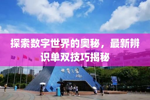 探索數字世界的奧秘，最新辨識單雙技巧揭秘