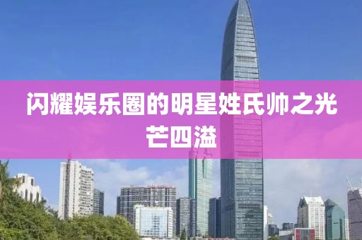閃耀娛樂圈的明星姓氏帥之光芒四溢