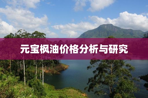 元寶楓油價格分析與研究
