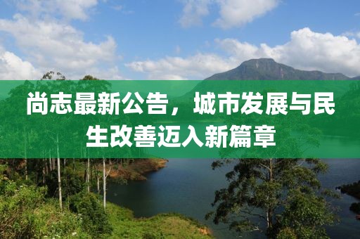 尚志最新公告，城市發展與民生改善邁入新篇章