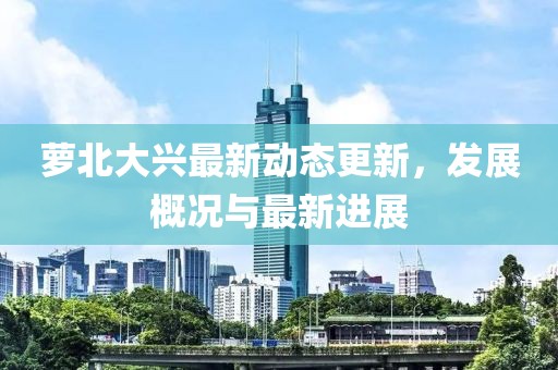蘿北大興最新動態更新，發展概況與最新進展
