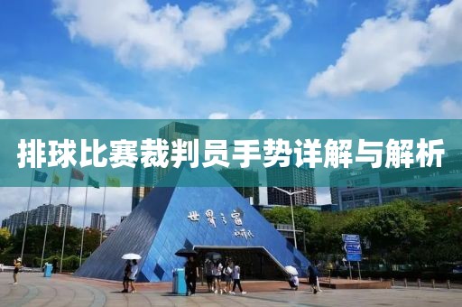 排球比賽裁判員手勢詳解與解析