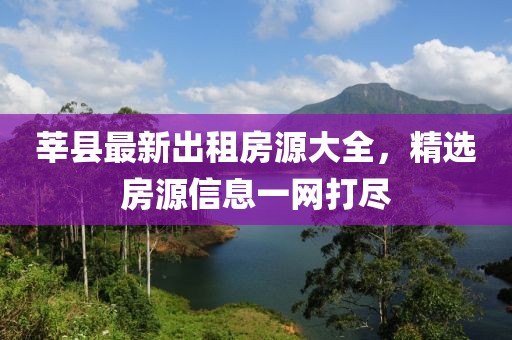 莘縣最新出租房源大全，精選房源信息一網打盡