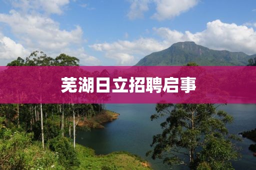 蕪湖日立招聘啟事