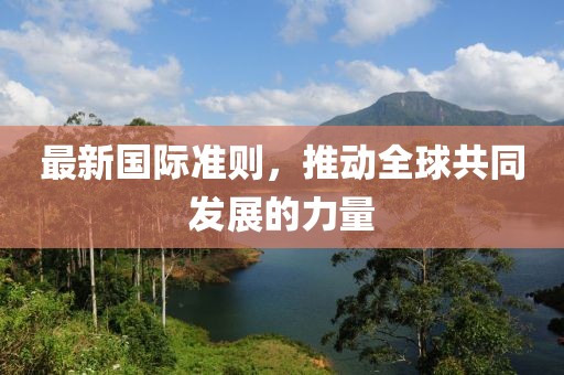 最新國際準則，推動全球共同發展的力量