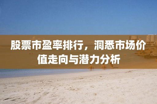 股票市盈率排行，洞悉市場價值走向與潛力分析