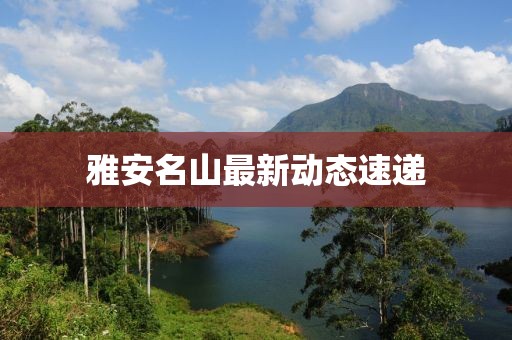 雅安名山最新動態速遞