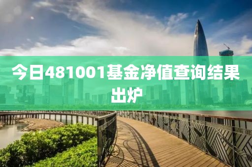今日481001基金凈值查詢結果出爐
