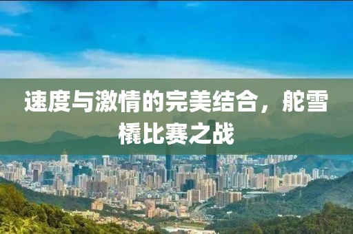 速度與激情的完美結合，舵雪橇比賽之戰