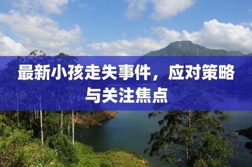 最新小孩走失事件，應對策略與關注焦點