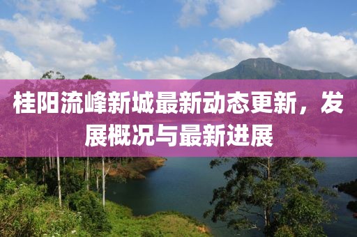 桂陽流峰新城最新動態更新，發展概況與最新進展