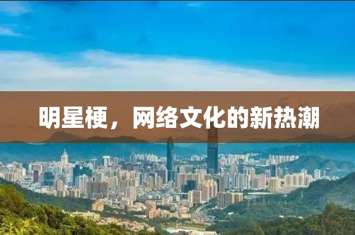 明星梗，網絡文化的新熱潮