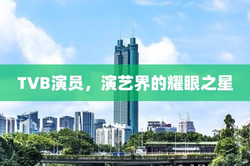 TVB演員，演藝界的耀眼之星