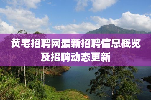 黃宅招聘網最新招聘信息概覽及招聘動態更新