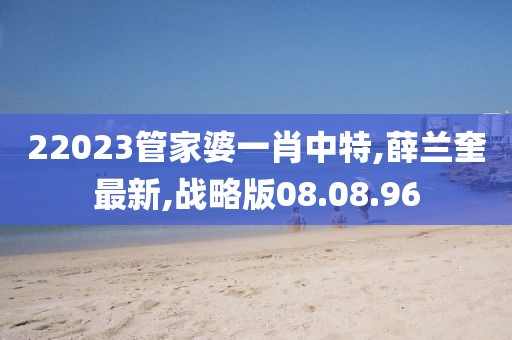 22023管家婆一肖中特,薛蘭奎最新,戰略版08.08.96