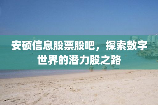 安碩信息股票股吧，探索數字世界的潛力股之路